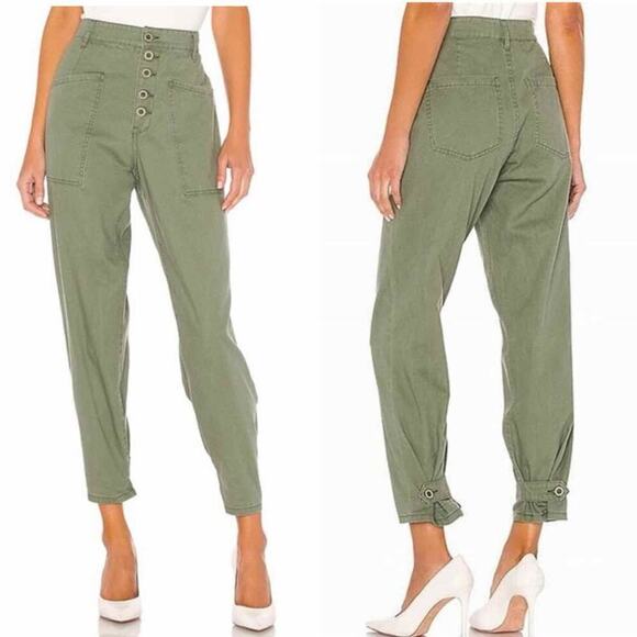 PISTOLA High Rise Tammy Pant Ankle Trouser Sea Mist Green Plus Size 32 - Picture 8 of 12